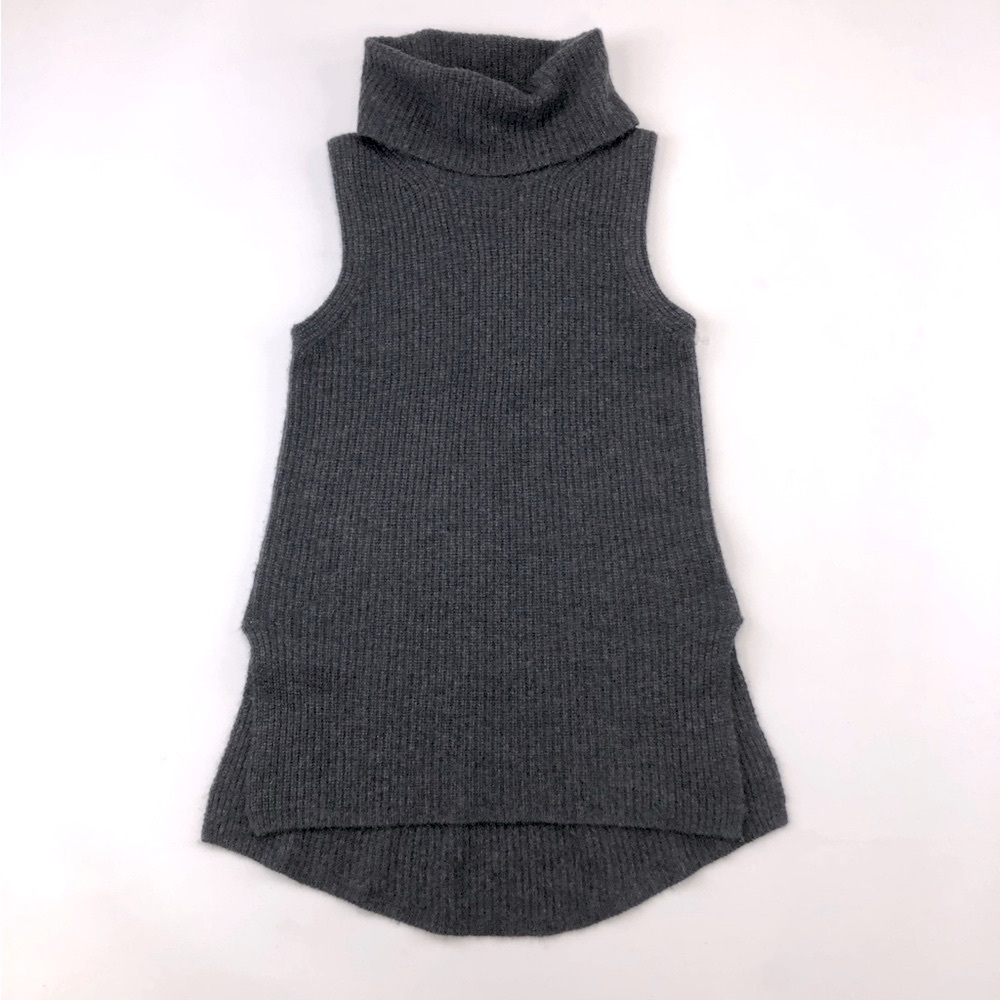 Saks Fifth Ave cashmere pullover knit vest turtleneck gilet XS rib knit